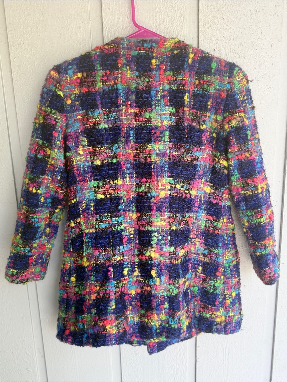 Anne Klein Multicolor Boucle Tweed Blazer gold buttons chanel style size 4 - Picture 2 of 11